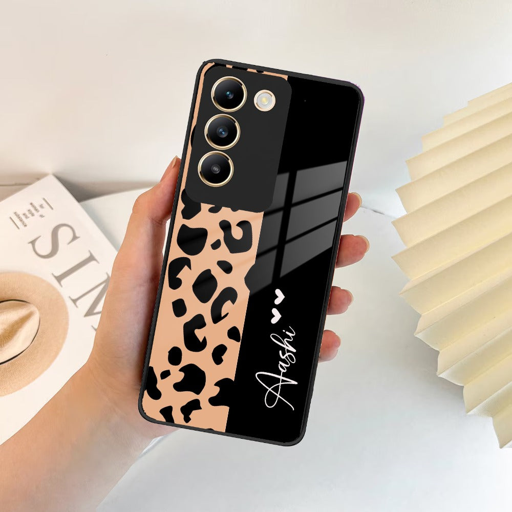 Leopard Glass Case Cover For Vivo