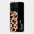 Leopard Glass Case Cover For Vivo Y35
