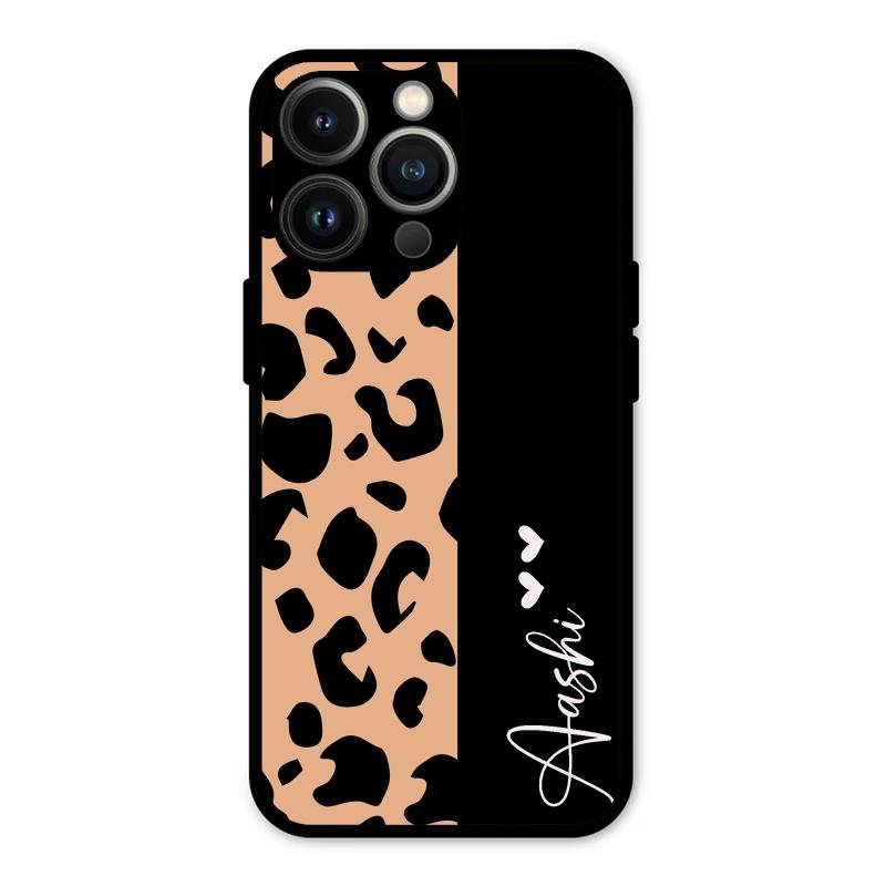 Leopard Glossy Metal Case Cover For iPhone 13 Pro