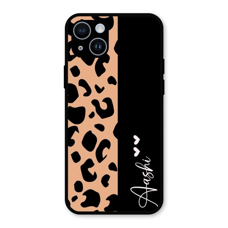 Leopard Glossy Metal Case Cover For iPhone 14 Plus