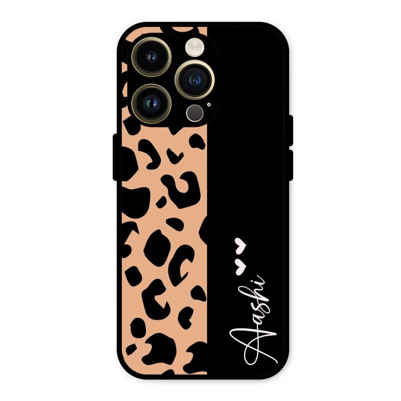 Leopard Glossy Metal Case Cover For iPhone 14 Pro