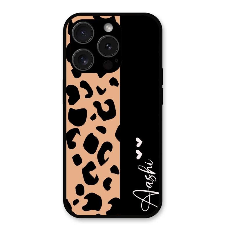 Leopard Glossy Metal Case Cover For iPhone 15 Pro