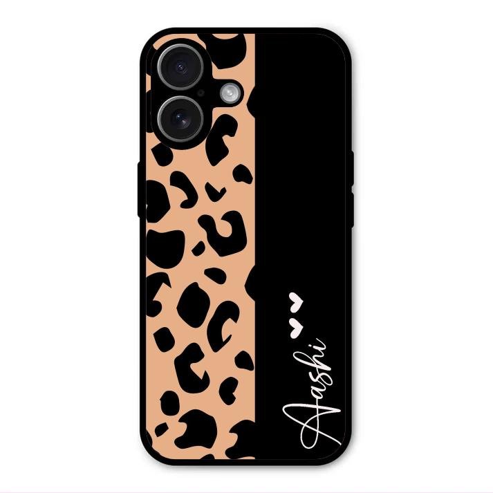 Leopard Glossy Metal Case Cover For iPhone 17