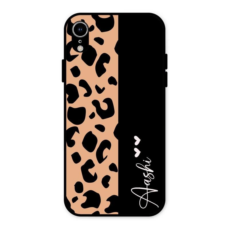 Leopard Glossy Metal Case Cover For iPhone XR