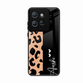 Leopard Glossy Metal Case Cover For Motorola Edge 50