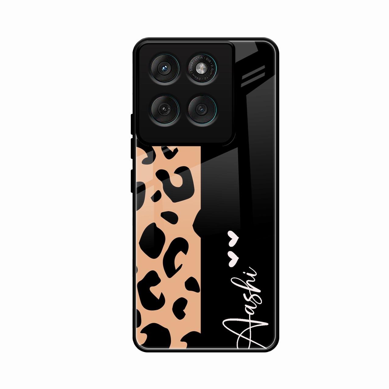 Leopard Glossy Metal Case Cover For Motorola Edge 60 Stylus 5G