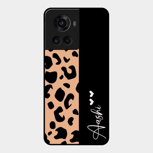 Leopard Glossy Metal Case Cover For Oneplus 10R 5G