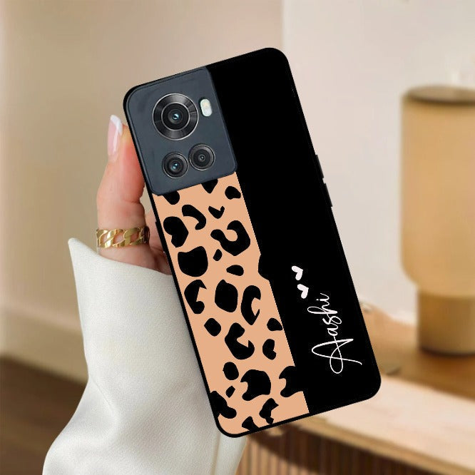 Leopard Glossy Metal Case Cover For OnePlus