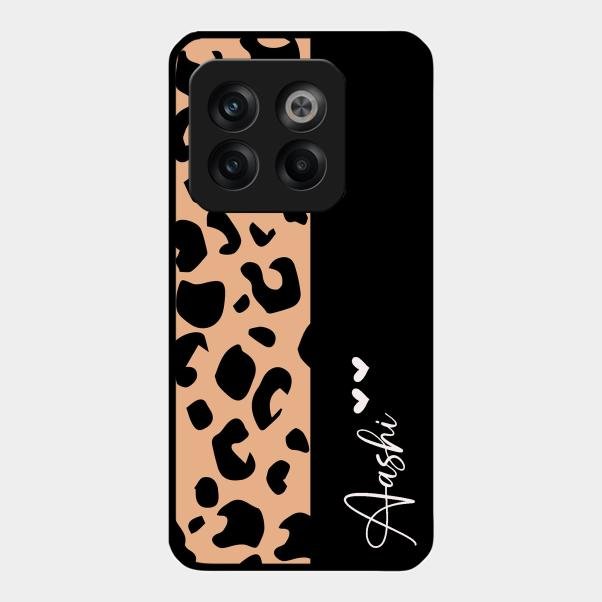 Leopard Glossy Metal Case Cover For Oneplus 10T 5G