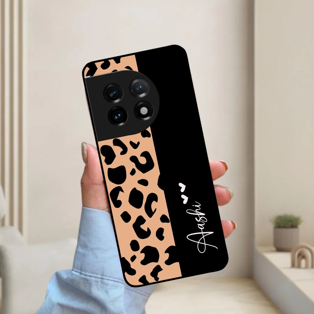 Leopard Glossy Metal Case Cover For OnePlus