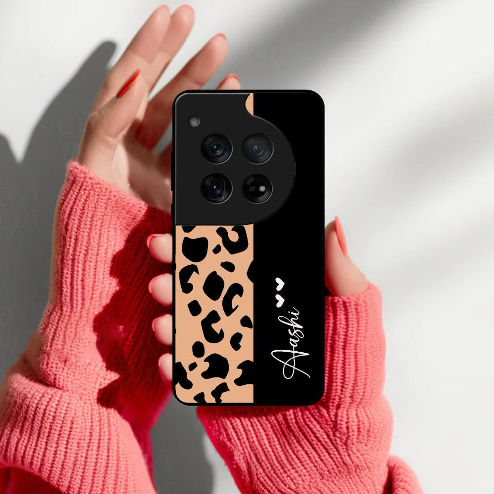 Leopard Glossy Metal Case Cover For OnePlus