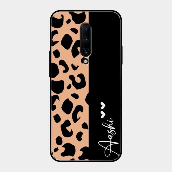 Leopard Glossy Metal Case Cover For Oneplus 7 Pro