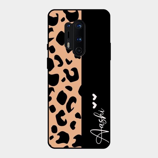 Leopard Glossy Metal Case Cover For Oneplus 8 Pro
