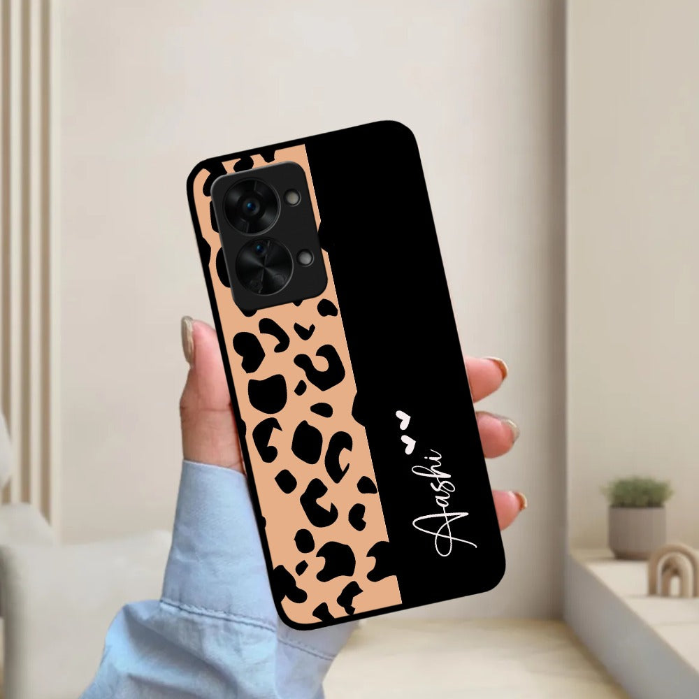 Leopard Glossy Metal Case Cover For OnePlus