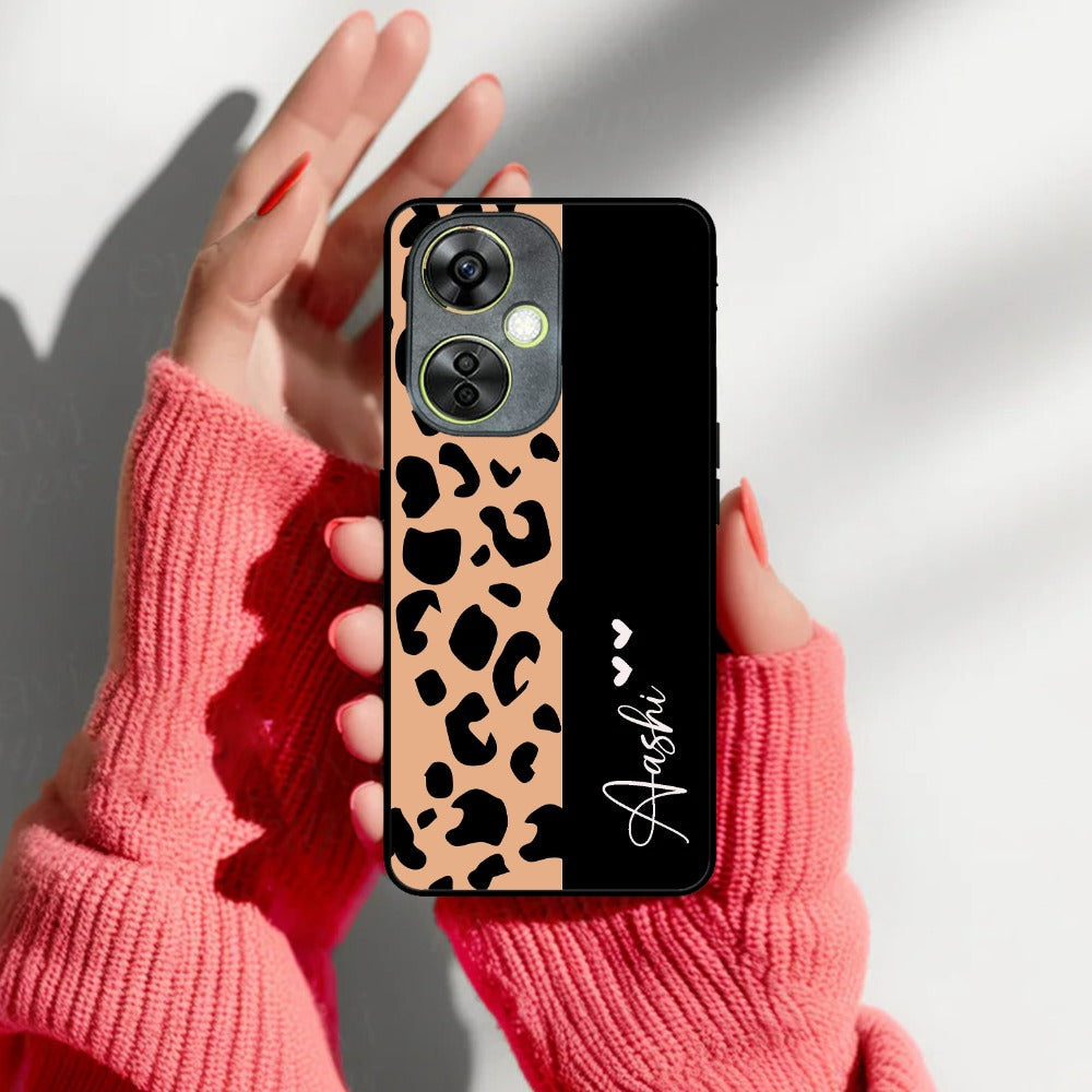 Leopard Glossy Metal Case Cover For OnePlus