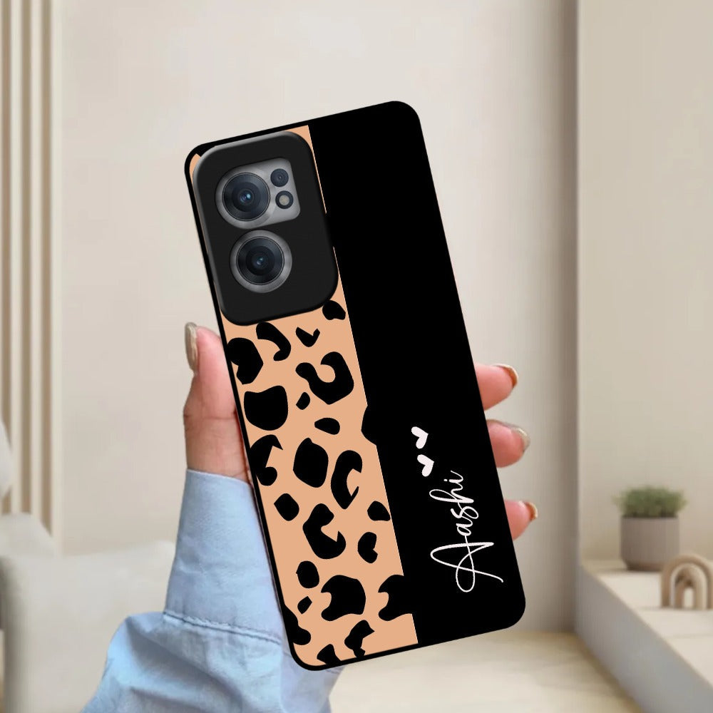 Leopard Glossy Metal Case Cover For OnePlus