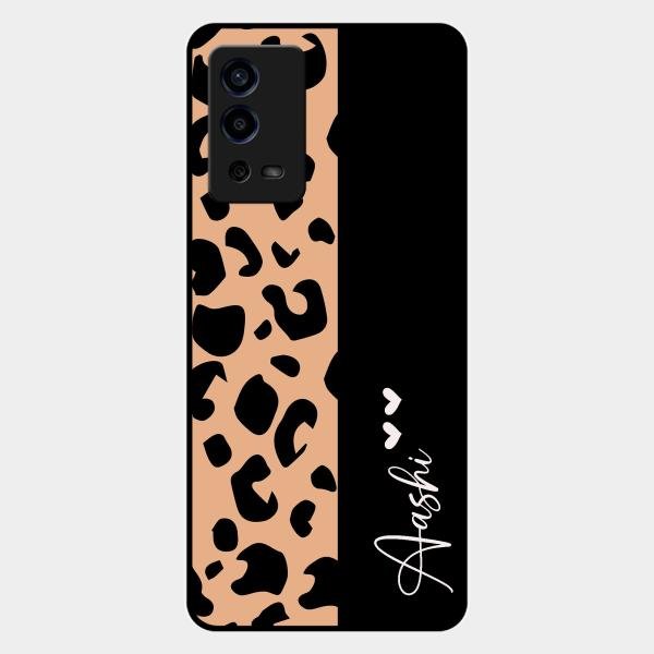 Leopard Glossy Metal Case Cover For Oppo A55