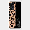 Leopard Glossy Metal Case Cover For Oppo A58