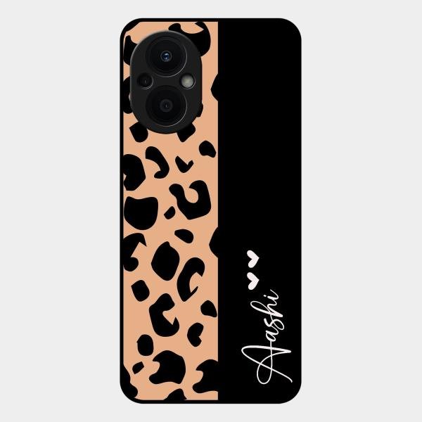 Leopard Glossy Metal Case Cover For Oppo F21 Pro 5G