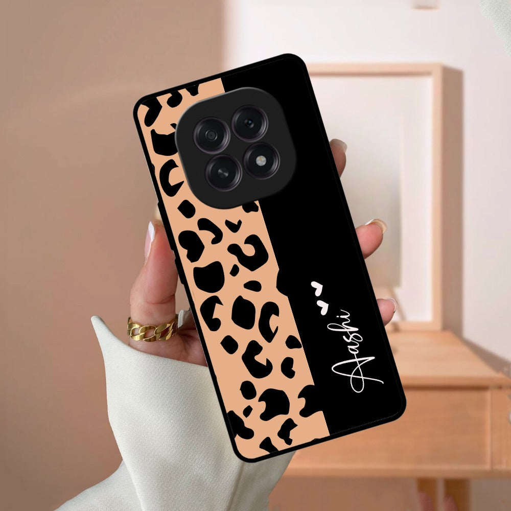 Leopard Glossy Metal Case Cover For Oppo