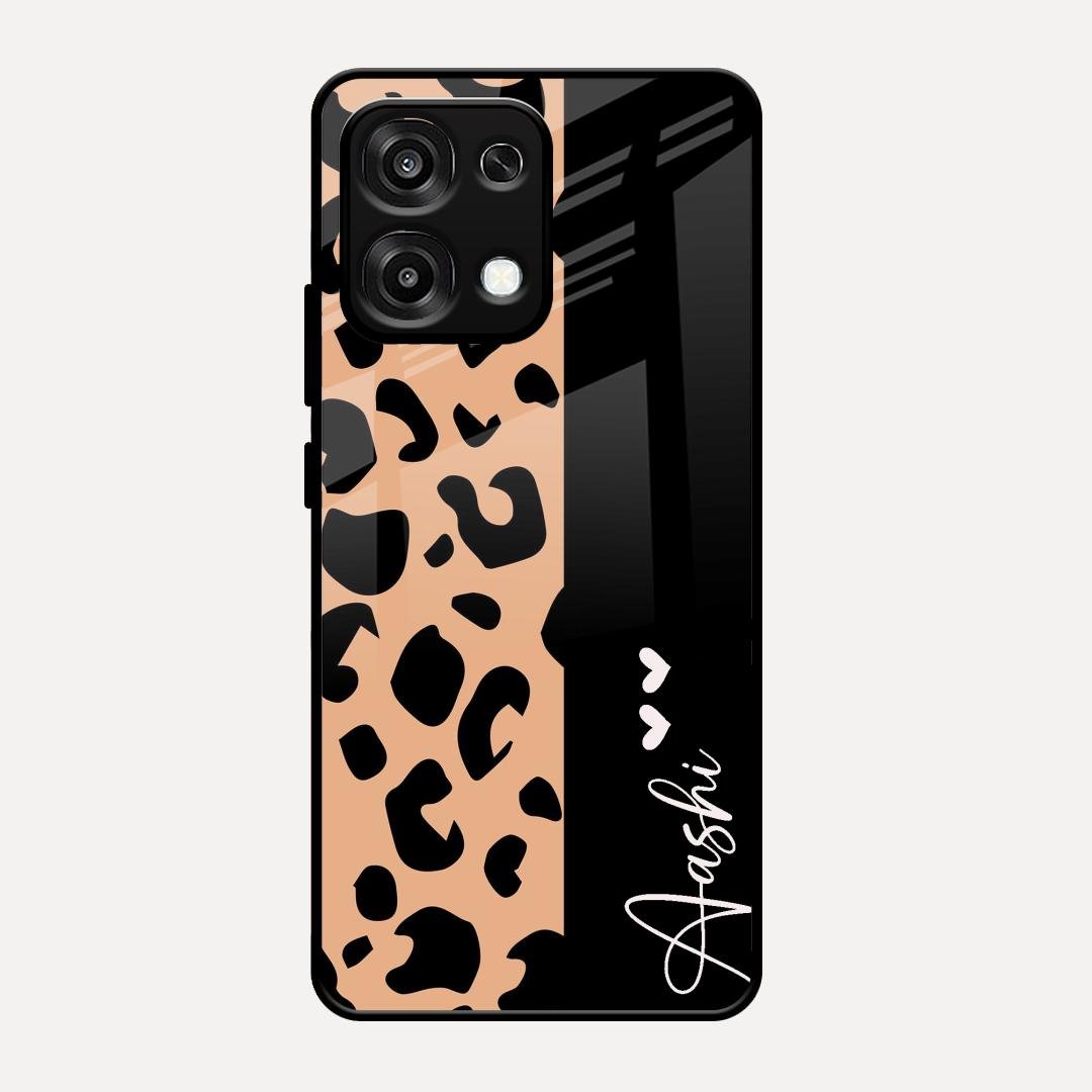 Leopard Glossy Metal Case Cover For Oppo F31 5G