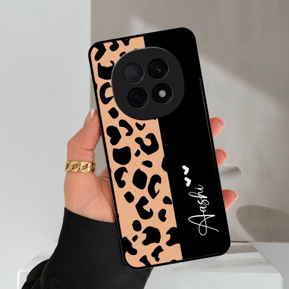 Leopard Glossy Metal Case Cover For Oppo