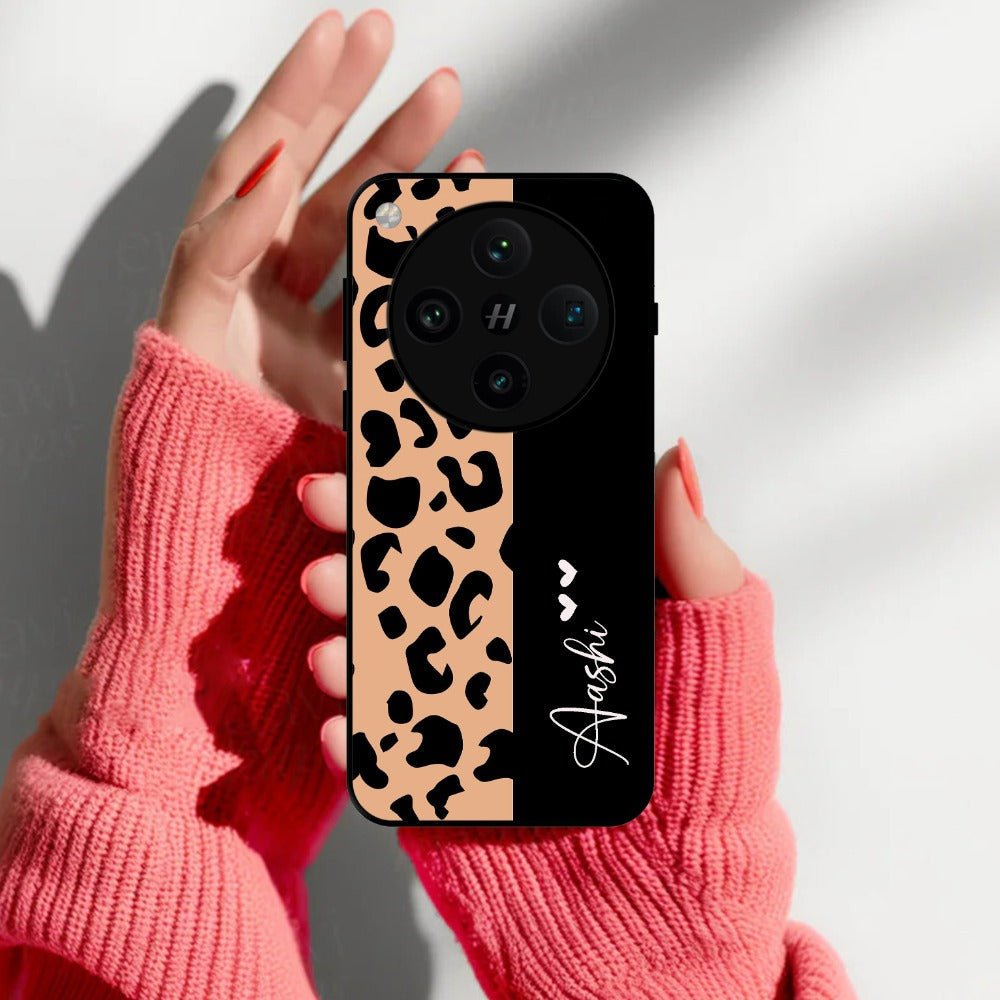 Leopard Glossy Metal Case Cover For Oppo