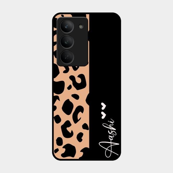Leopard Glossy Metal Case Cover For Realme 14X 5G