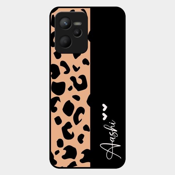 Leopard Glossy Metal Case Cover For Realme C35