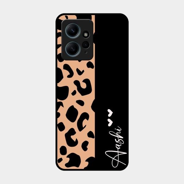 Leopard Glossy Metal Case Cover For Redmi Note 12 4G