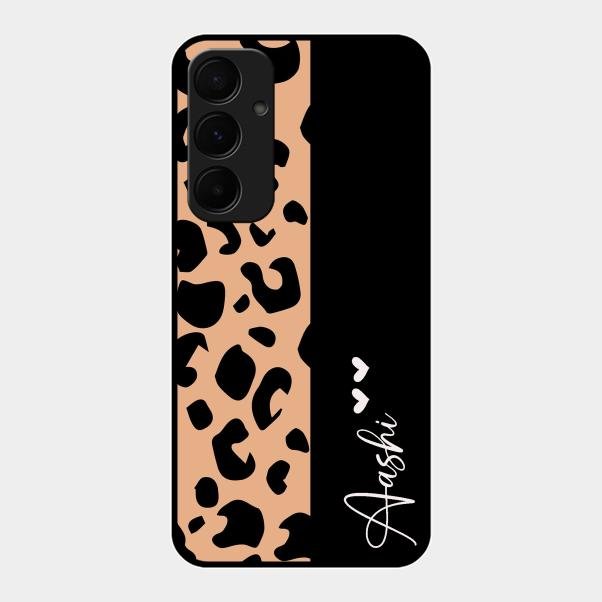 Leopard Glossy Metal Case Cover For Samsung Galaxy A35 5G