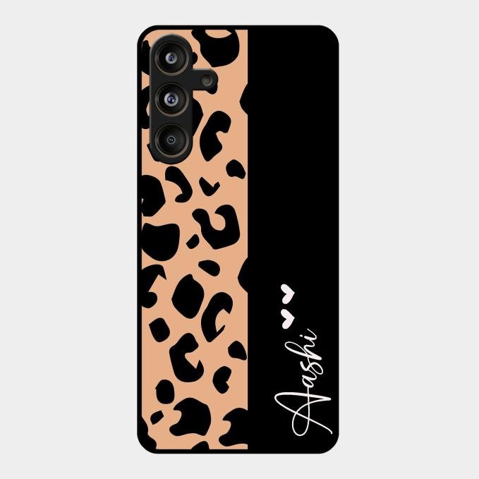 Leopard Glossy Metal Case Cover For Samsung Galaxy M55 5G