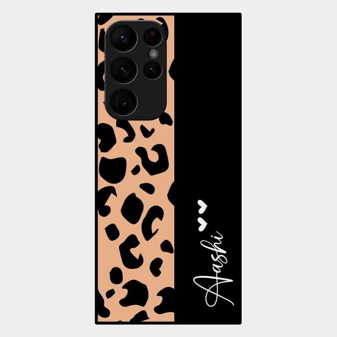 Leopard Glossy Metal Case Cover For Samsung Galaxy S22 Ultra 5G