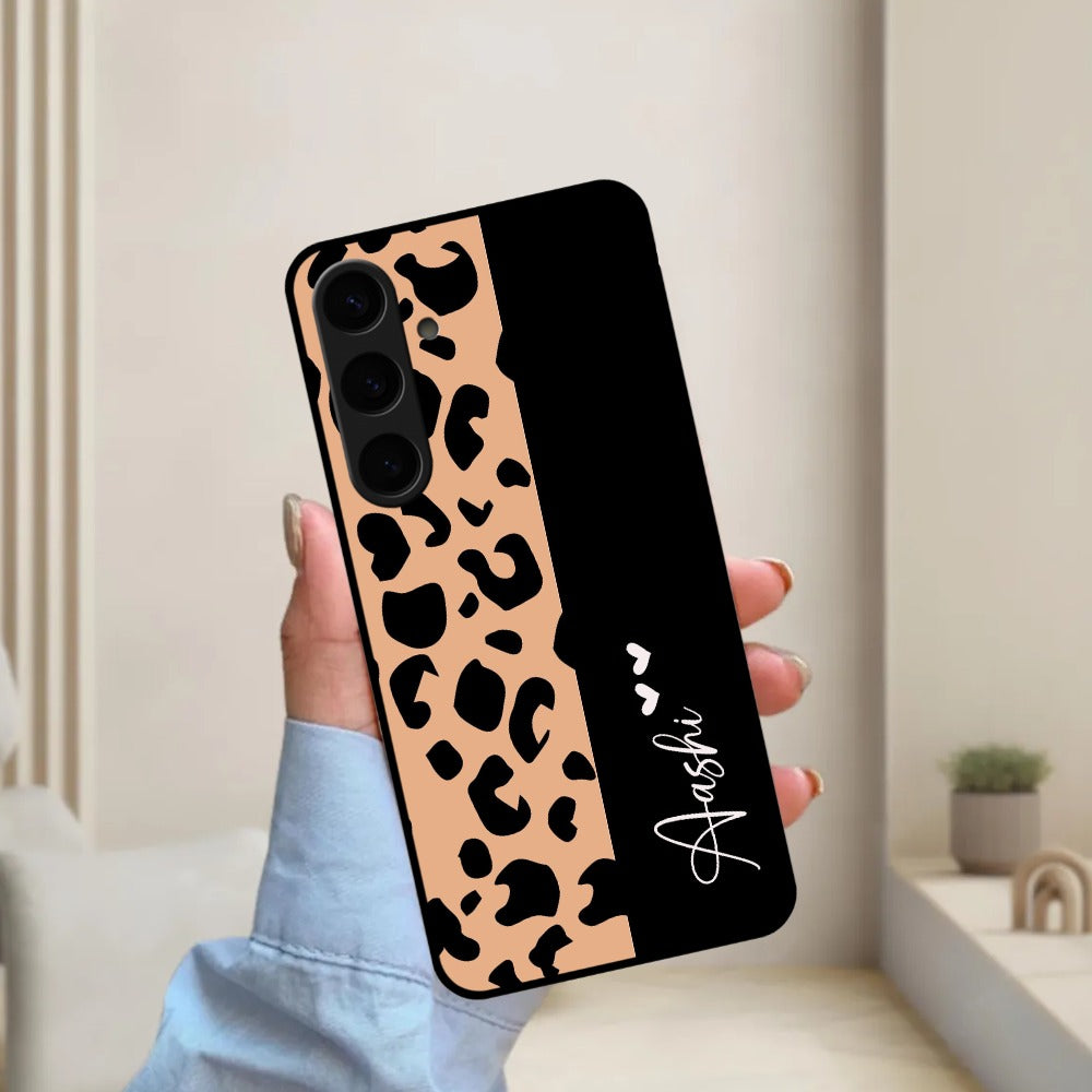 Leopard Glossy Metal Case Cover For Samsung
