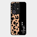 Leopard Glossy Metal Case Cover For Vivo T4X 5G