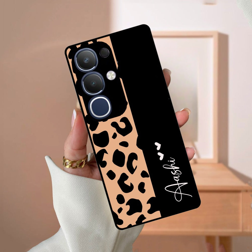 Leopard Glossy Metal Case Cover For Vivo