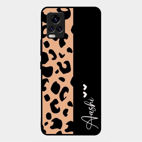 Leopard Glossy Metal Case Cover For Vivo V20 Pro 5G