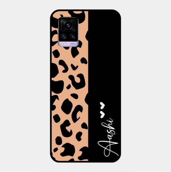 Leopard Glossy Metal Case Cover For Vivo V20