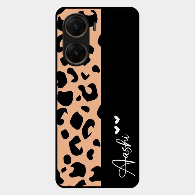 Leopard Glossy Metal Case Cover For Vivo V29E 5G