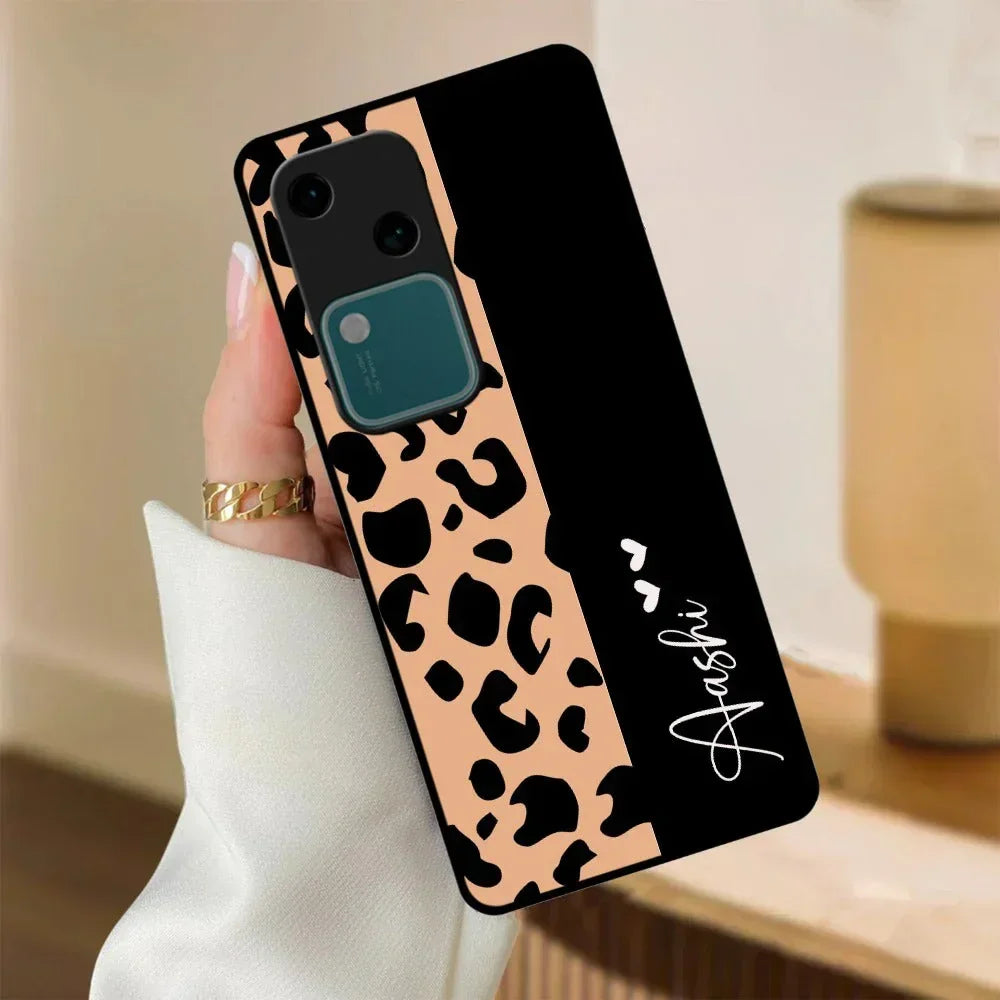 Leopard Glossy Metal Case Cover For Vivo - ShopOnCliQ