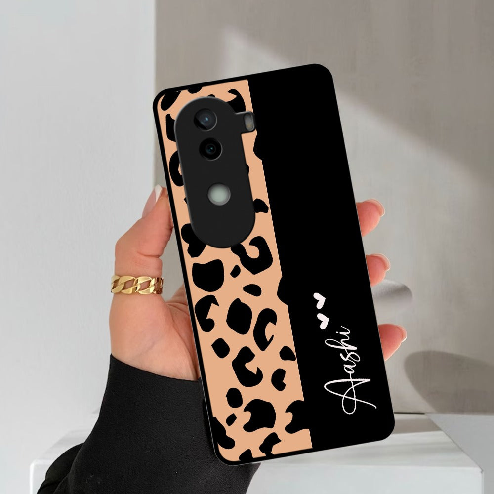Leopard Glossy Metal Case Cover For Vivo