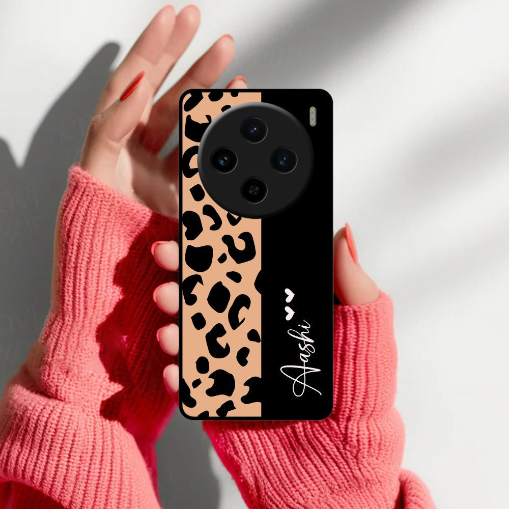 Leopard Glossy Metal Case Cover For Vivo