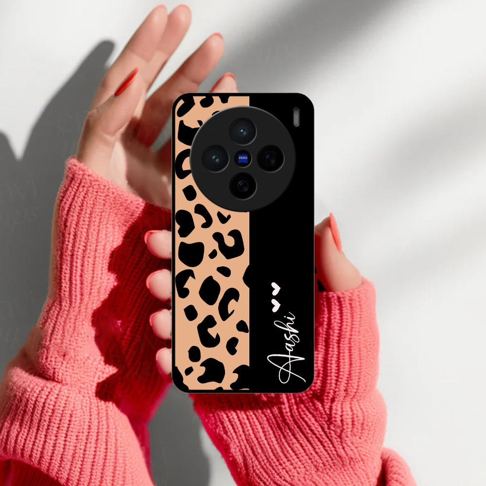 Leopard Glossy Metal Case Cover For Vivo