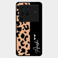 Leopard Glossy Metal Case Cover For Vivo X80 Pro 5G