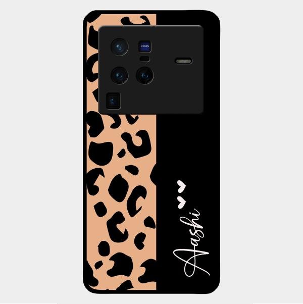 Leopard Glossy Metal Case Cover For Vivo X80 Pro 5G