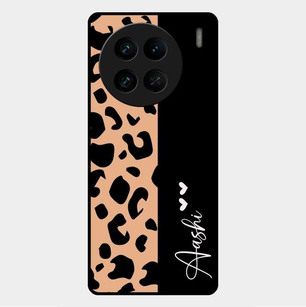Leopard Glossy Metal Case Cover For Vivo X90 Pro 5G