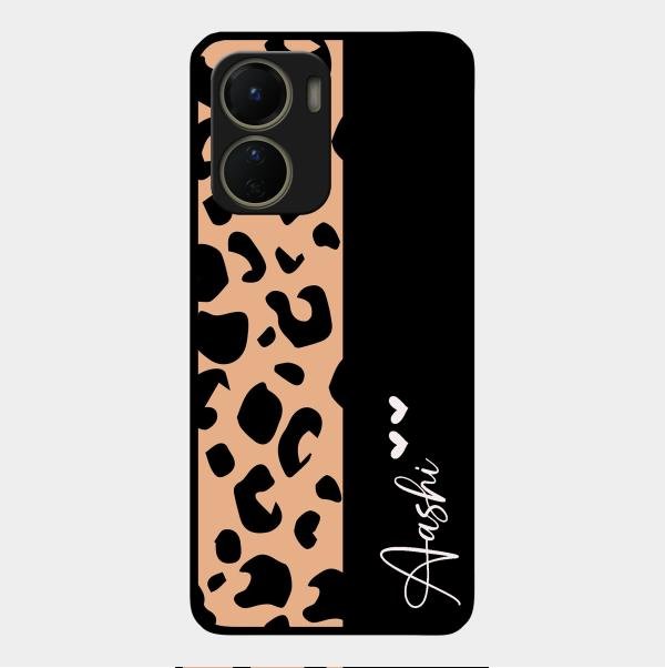 Leopard Glossy Metal Case Cover For Vivo Y16