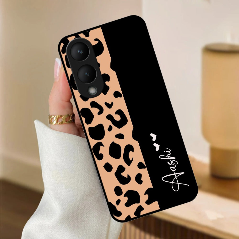 Leopard Glossy Metal Case Cover For Vivo