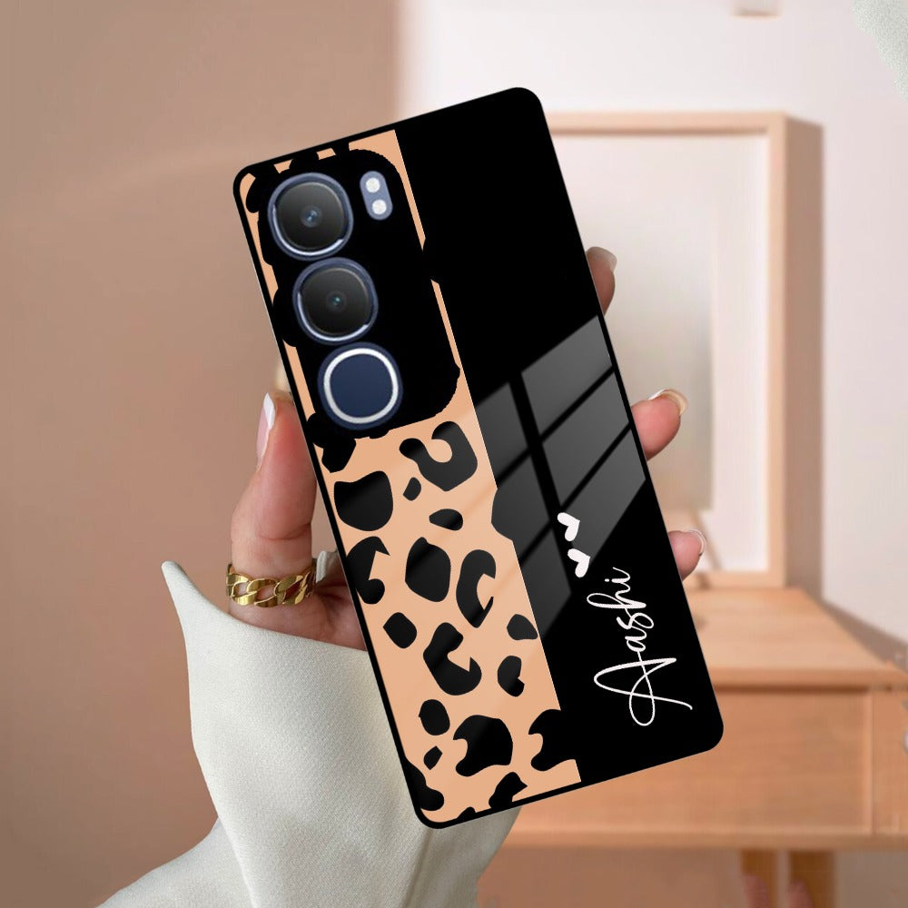 Leopard Glossy Metal Case Cover For Vivo