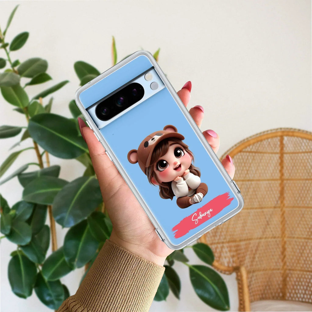 Little Girl Customize Transparent Silicon Case For Google Pixel 8 Pro 5G